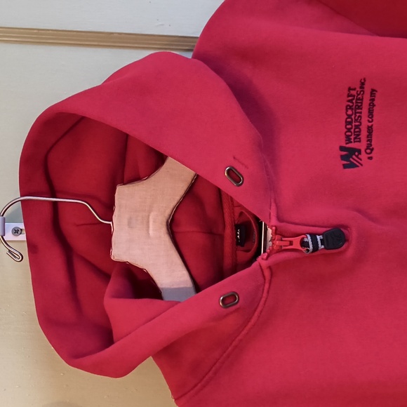 Men's White Bear Clothing Woodcraft Industries Red Hooded Sweatshirt M - Picture 11 of 14